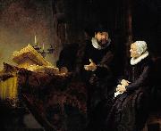 REMBRANDT Harmenszoon van Rijn The Mennonite Preacher Anslo and his Wife oil